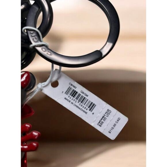 NWT Coach CW482 Limited Edition Halloween Devil Bear Bag Charm Keychain - Picture 5 of 5